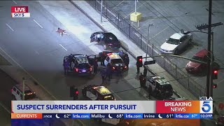 Pursuit suspect surrenders after high-speed chase | Los Angeles Car Chases