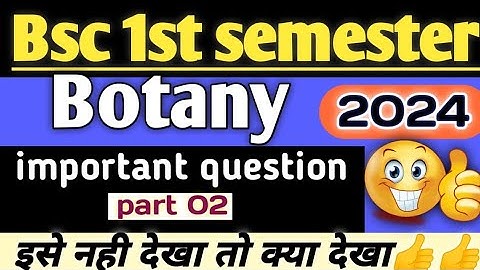 bsc 2nd semester botany important questions|| #bsc #botany