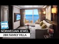 NCL Jewel | Haven 2-Bedroom Family Villa with Balcony Tour &amp; Review 4K | Norwegian Cruise Lines