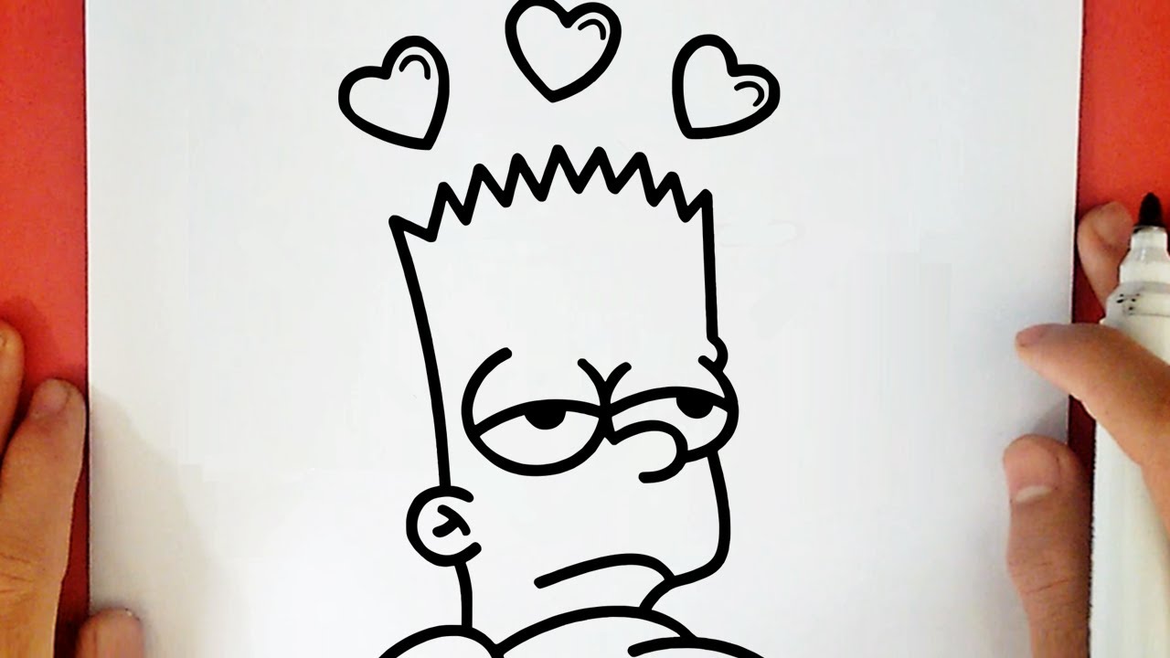 HOW TO DRAW BART SIMPSON SAD STEP BY STEP 