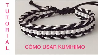 Pulsera de 2 colores TEJIDO con KUMIHIMO #4 / ⭐ TUTORIAL FRIENDSHIP BRACELET