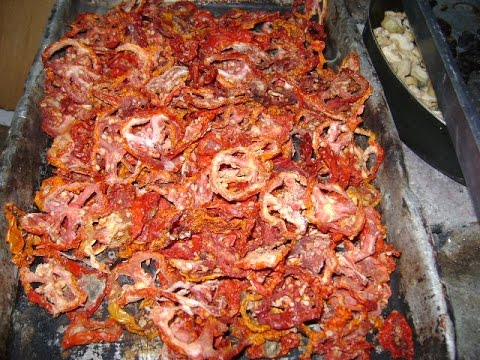 Tomates secos ao Sol.(Também uma Receita de tomates secos no azeite)