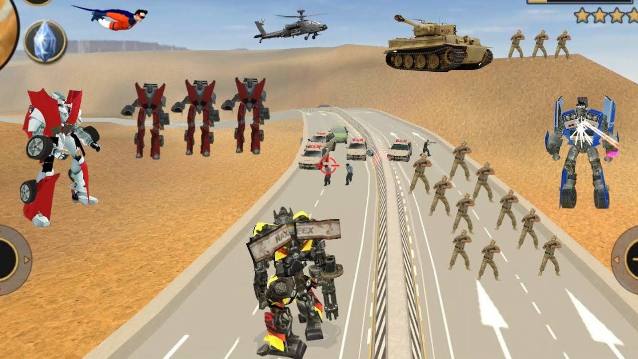 Vegas Crime Simulator - (Pickup Truck Big Bang on Car Robot) - All Enemy Fight Transformer Truck