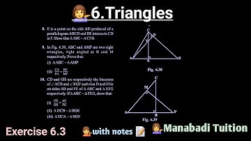 10th class math| chapter 6|Triangles| Exercise 6.3| Q no 8,9&10|with notes| CBSE|NCERT|