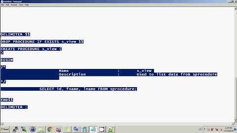 How to create a stored procedure for insert, update, delete, view on MySQL