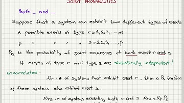 Week 2-8 Joint Probabilities