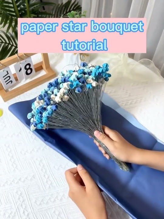 Paper Star Bouquet Tutorial #diybouquet #paperstars #paperstarmaking #origami #origamistars #diy