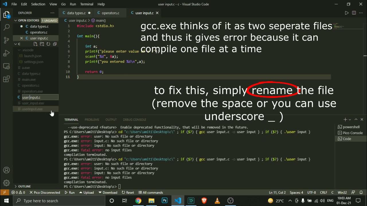 Vs code input. No such file or directory. ls: sdcard: no such file or directory. vs code error. no input.