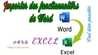 Importer des fonctionnalités de Word vers Excel : deux astuces ici. #Windows