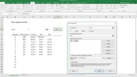 Fitting a one segment shifted geometric model to retention data in Excel