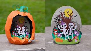 How to Make a Skeleton Dance Pumpkin Diorama | Cricut Halloween Papercraft Tutorial