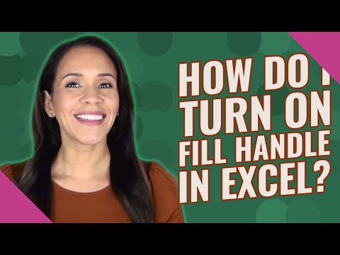 Video: Come si attiva l'handle di riempimento in Excel 2007?