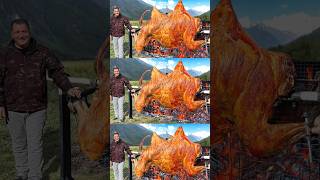 Roasted A Whole Double Humped Camel! #wilderness #cooking #shorts