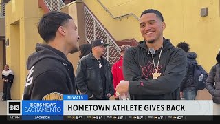Pro boxer Gabriel Flores Jr. makes surprise visit to Stockton alma mater