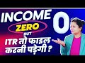 Income tax return filing for Nil Income l Income Zero but ITR तो फाइल करनी पडेगी l ITR filing online