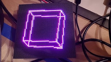 3-D Cube Demo ---  64 by 64 LED Matrix