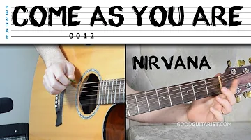 "Come As You Are" Guitar Tutorial - Nirvana | Easy Guitar Lesson - Riff, Chords & Strumming