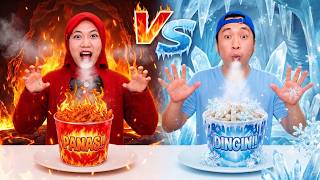 Download lagu HOT VS. COLD FOOD MUKBANG CHALLENGE | BANG BENT & BENITA