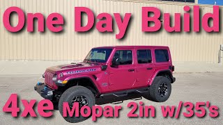 One Day Build 2021 Jeep Wrangler Unlimited Rubicon 4xe JLUR Mopar lift install with 35's Full Build