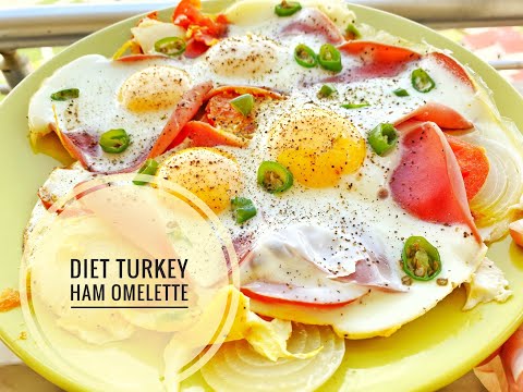 How to make diet turkey ham omelette | turkey omelette recipe