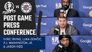 Kyrie Irving, Luka Dončić, P.J. Washington Jr. & Jason Kidd - Round 1 Game 2 @ LAC | Post Game