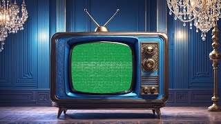 Arabic Blue Retro Tv Green Screen | 4K | Vintage | Global Kreators