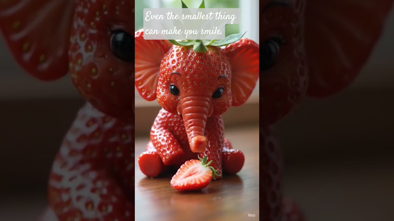 “This tiny strawberry elephant will make you smile in 5 seconds 😍” 