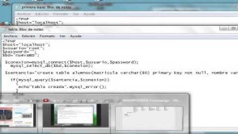 Como crear una base de datos en bloc de notas (php)