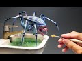 How to make alien spider in the sink diorama  polymer clay  epoxy resin