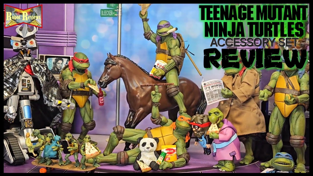 NECA TEENAGE MUTANT NINJA TURTLES 1990 ACCESSORY SET REVIEW