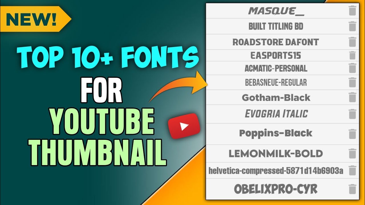 Top Best 10+ Free Font For YouTube Thumbnail | Best Font For Thumbnails ...
