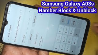 Samsung A03s Call Block Unblock Settings | How To Number Black Unblock in Samsung Galaxy A03s