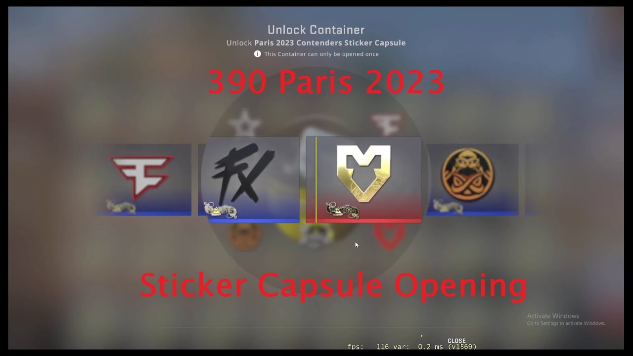 390 CS:GO paris 2023 sticker capsule opening! - YouTube