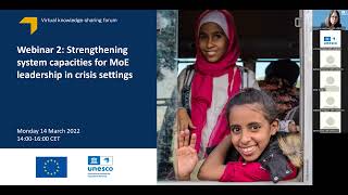 Webinar 2 \& group discussions: Strengthening system capacities for MoE leadership in crisis settings