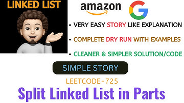 Split Linked List in Parts | Clean | Simple Code | Dry Run | Leetcode - 725 | codestorywithMIK