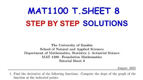 MAT1100  Tutorial Sheet 8 (Q1 TO Q4)