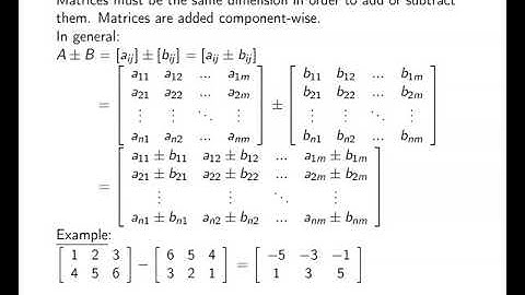 Ch. 3.2 Matrix Algebra