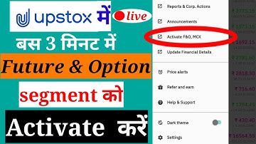 how activate Future & Option segment in upstock | activate F&O in upstock