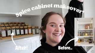 Huge spice CABINET makeover! ||Organizing my brand new house!