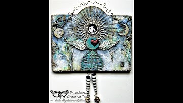 Moon Spirit - mixed media collage/assemblage by Sanda Reynolds