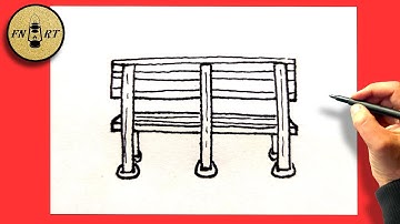 How to draw a bench from the back