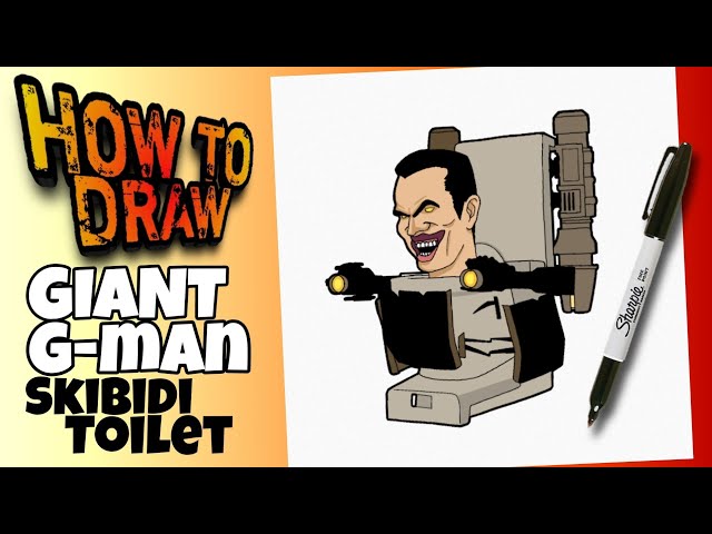 HOW TO DRAW GIANT G-MAN FROM SKIBIDI TOILET, STEP BY STEP