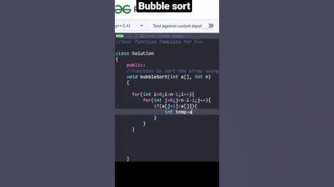 Bubble sort gfg practice problem solving #shorts #gfg #coding #programming