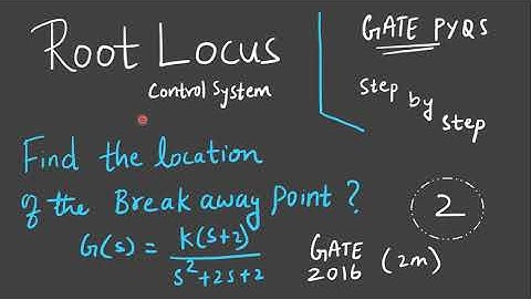 2. GATE PYQ - Root locus | Find the breakaway point | GATE 2016, 2m