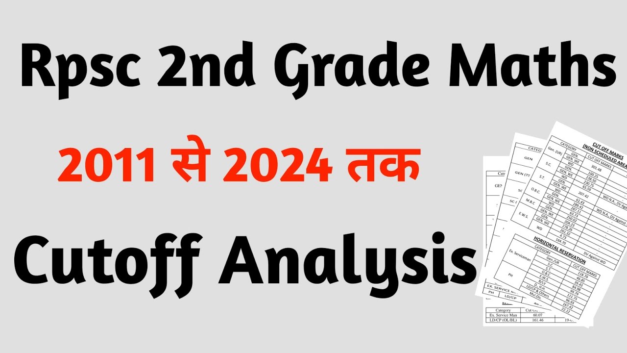 Rpsc second grade maths cutoff analysis 2011 to 2024