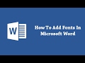 How To Add Fonts In Microsoft Word?