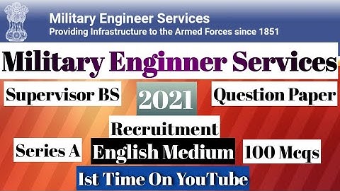 MES || Supervisor BS || Question Paper 2021 || English Medium || Series A @StudyHolic60