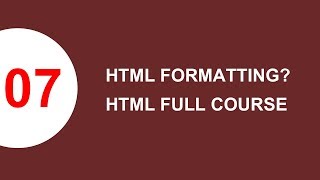 7. HTML FORMATTING | html tutorials for beginners in hindi/urdu