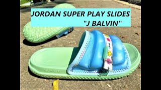 Jordan Super Play Slides J Balvin Unboxing And On Feet Review #jordan #jbalvin #slides #superplay