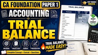 🎯 CA Foundation Paper 1 Accounting | Trial Balance | Meaning &amp; Format